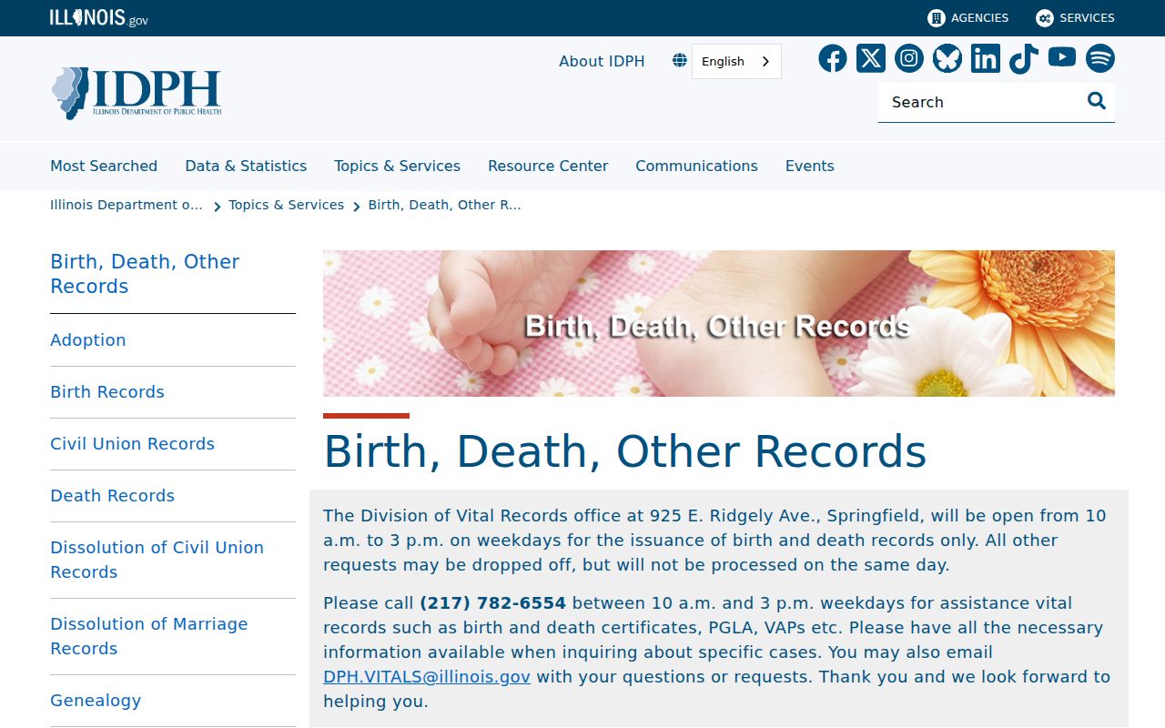 East Peoria residents directory Illinois vital records page