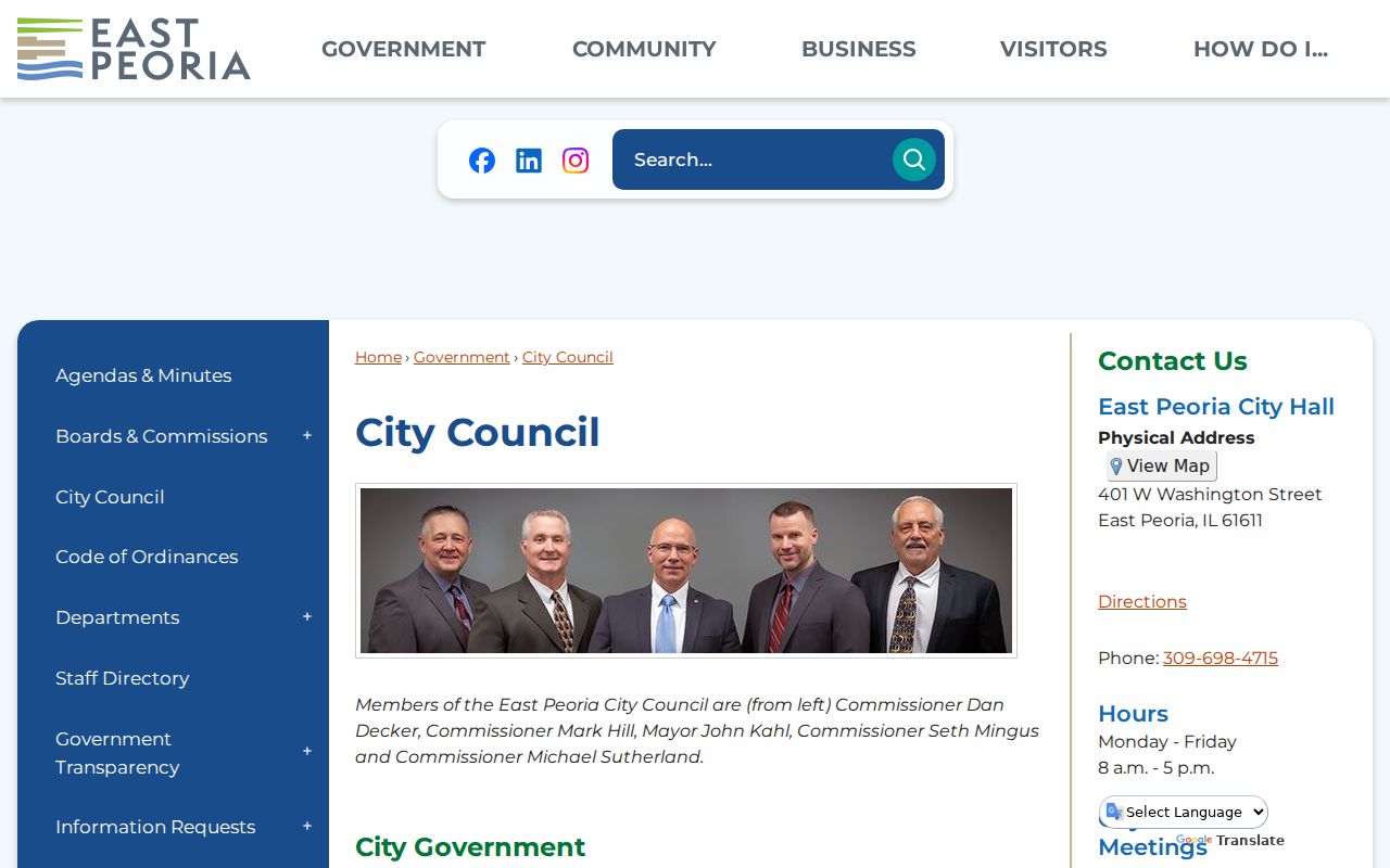 East Peoria neighbors City Council records