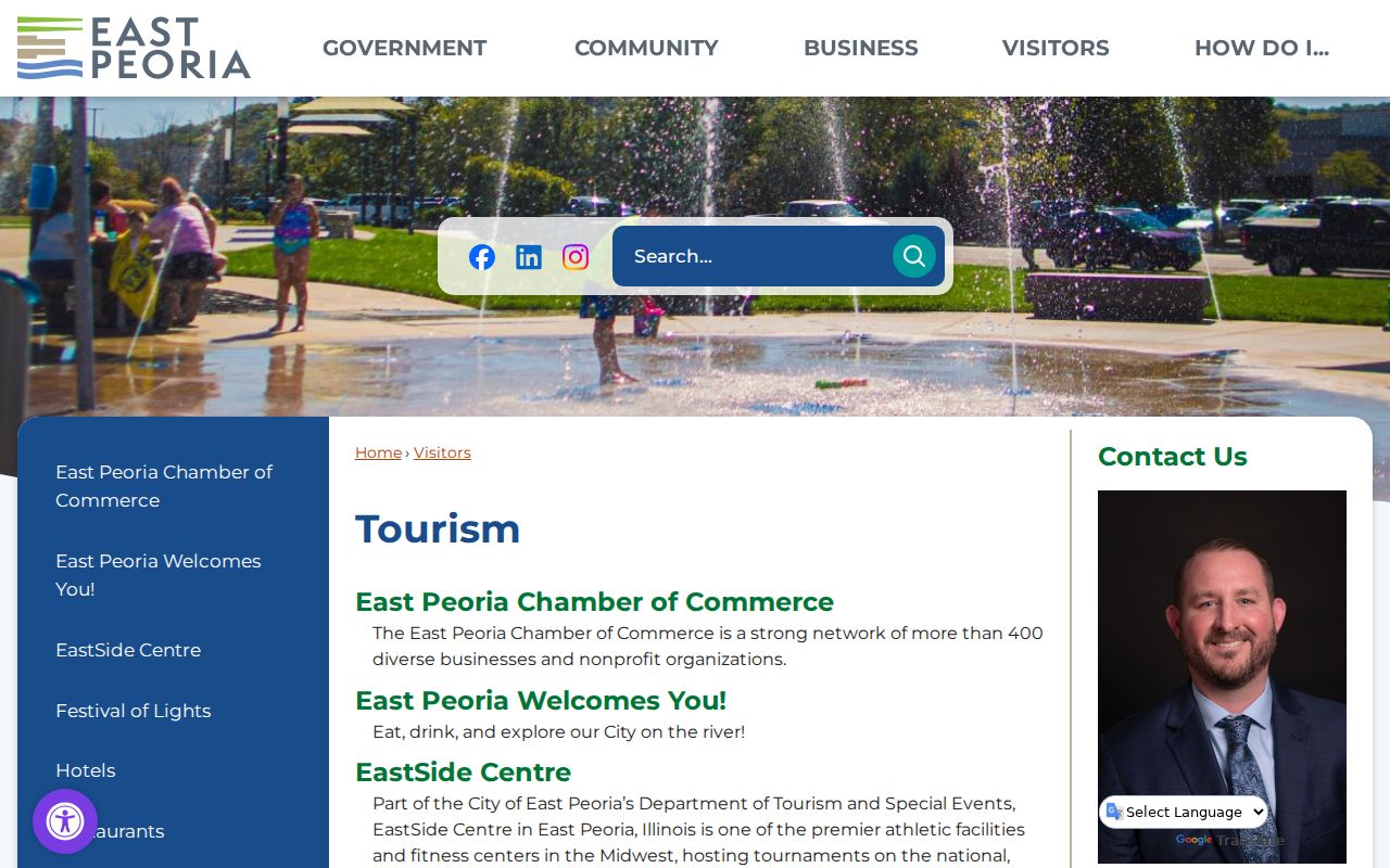 City of East Peoria visitor information and local context